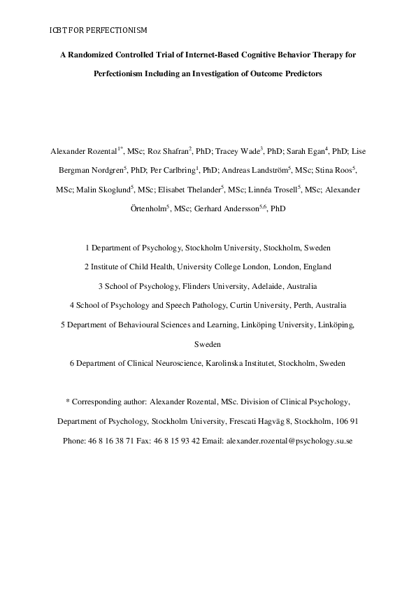 (PDF) A randomized controlled trial of Internet-Based Cognitive ...
