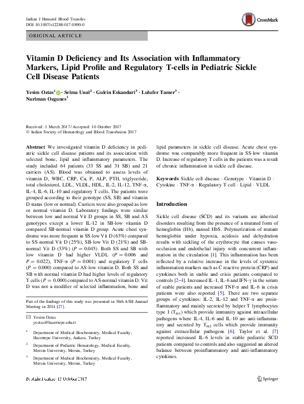 (PDF) Vitamin D Deficiency and Its Association with Inflammatory ...