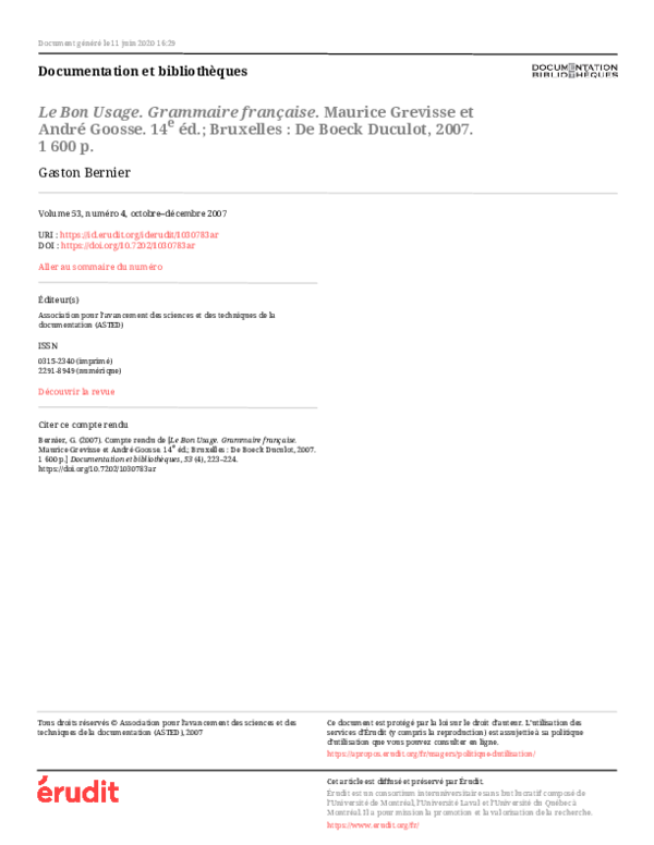 LE BON USAGE GREVISSE ET GOOSSE visual data 6