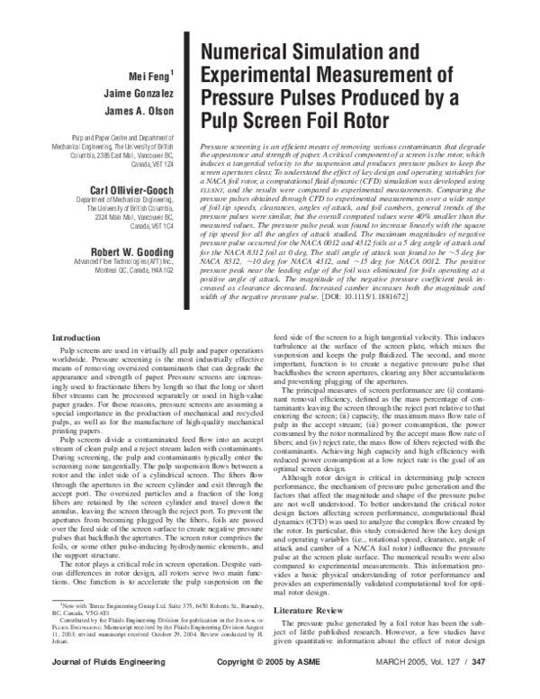 (PDF) Numerical Simulation and Experimental Measurement of Pressure ...