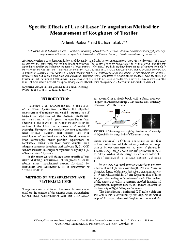 (PDF) Specific Effects of Use of Laser Triangulation Method for ...