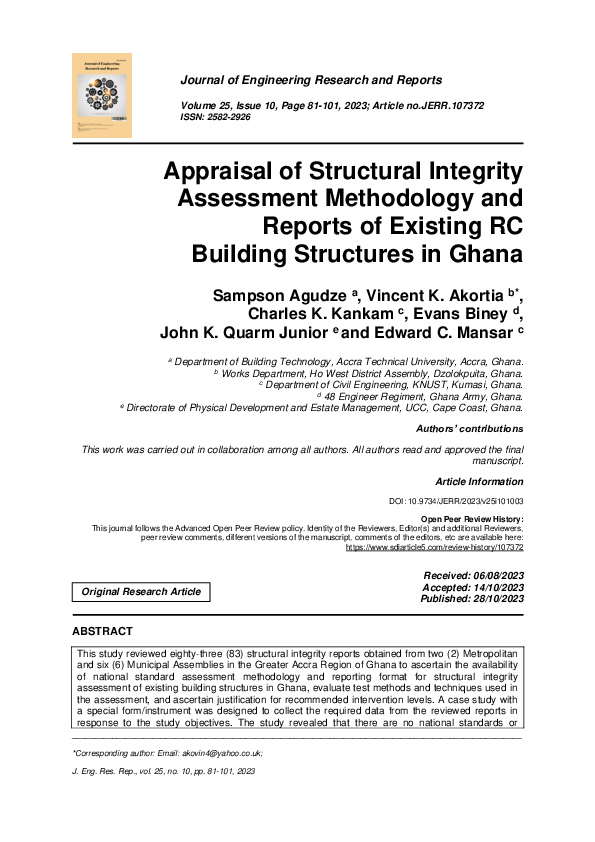 (PDF) Appraisal of Structural Integrity Assessment Methodology and ...