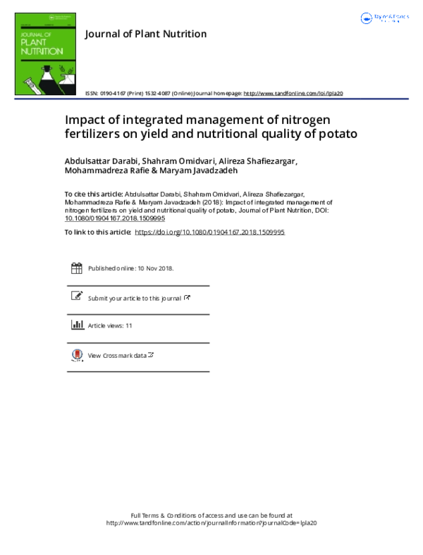 (PDF) Impact of integrated management of nitrogen fertilizers on yield ...