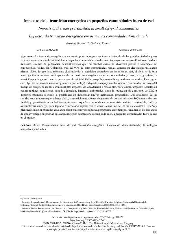 (PDF) Impactos de la transición energética en pequeñas comunidades ...