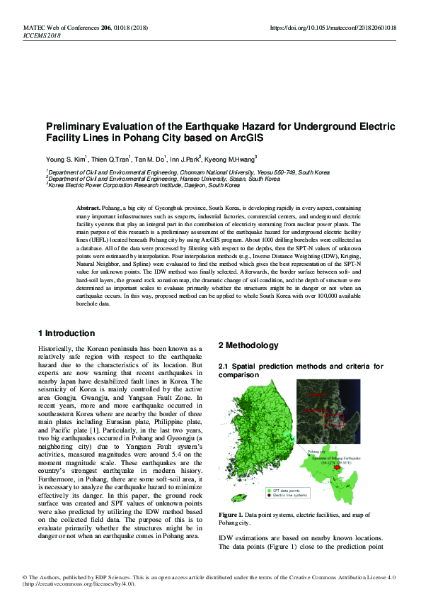 (PDF) Preliminary Evaluation of the Earthquake Hazard for Underground ...