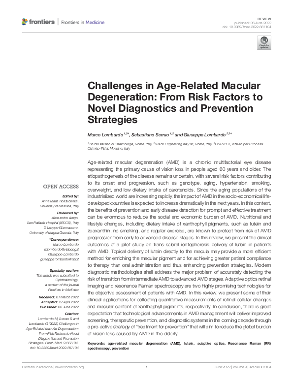 (PDF) Challenges in Age-Related Macular Degeneration: From Risk Factors ...