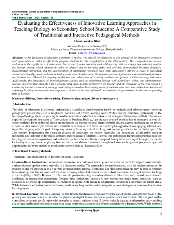 (PDF) Evaluating the Effectiveness of Innovative Learning Approaches in ...