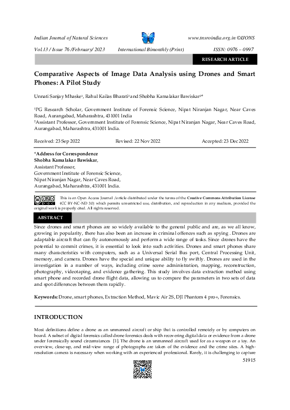 (PDF) Comparative Aspects of Image Data Analysis using Drones and Smart ...