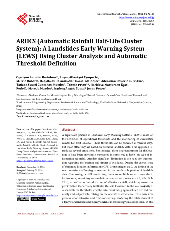 (PDF) ARHCS (Automatic Rainfall Half-Life Cluster System): A Landslides ...