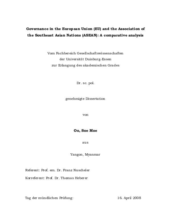 (PDF) Governance in the European Union (EU) and the Association of the ...