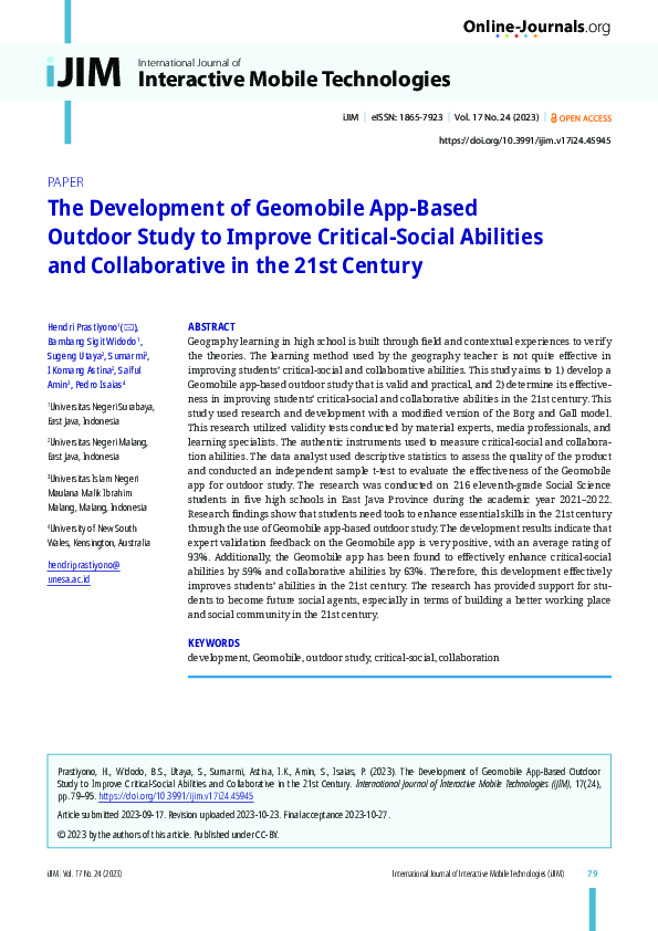 (PDF) Development of Geomobile App-Based Outdoor Study to Improve ...