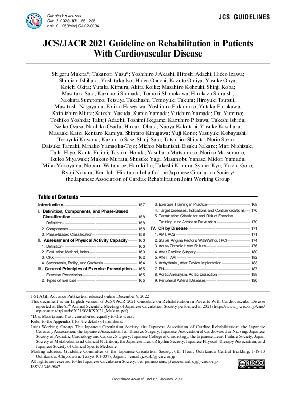 (PDF) JCS/JACR 2021 Guideline on Rehabilitation in Patients With ...