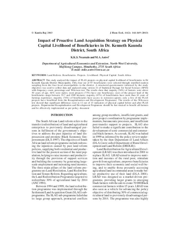 (PDF) Impact of Proactive Land Acquisition Strategy on Physical Capital ...