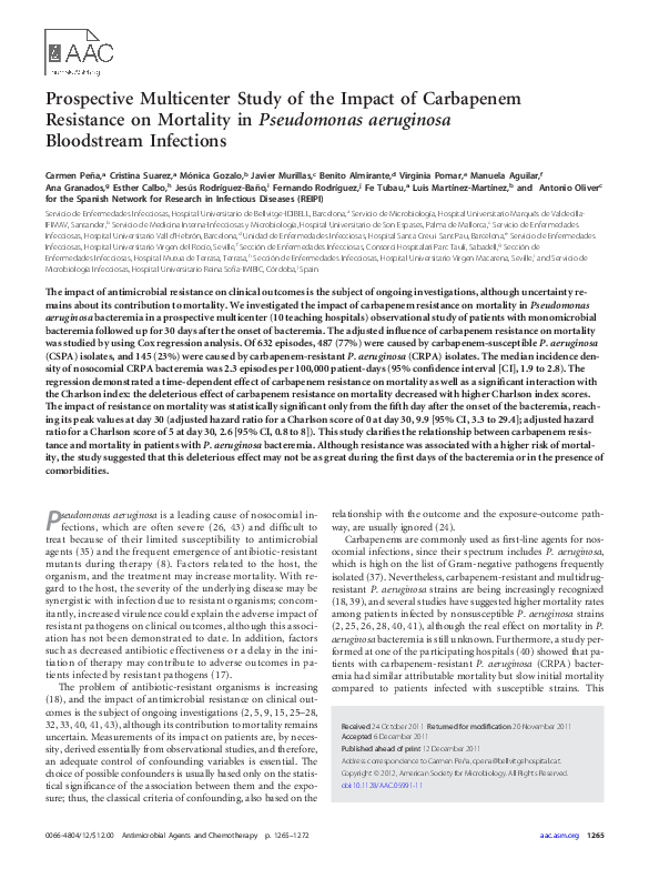 (PDF) Prospective Multicenter Study of the Impact of Carbapenem ...