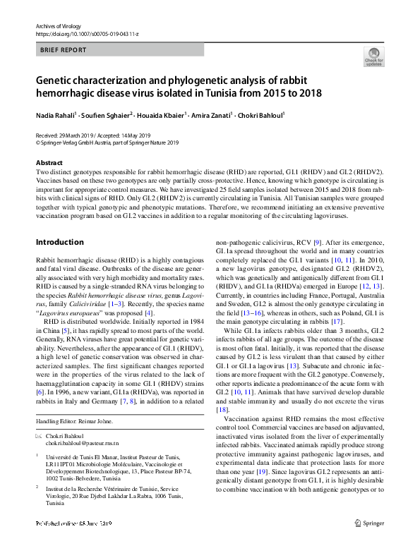 (PDF) Genetic characterization and phylogenetic analysis of hemotrophic ...