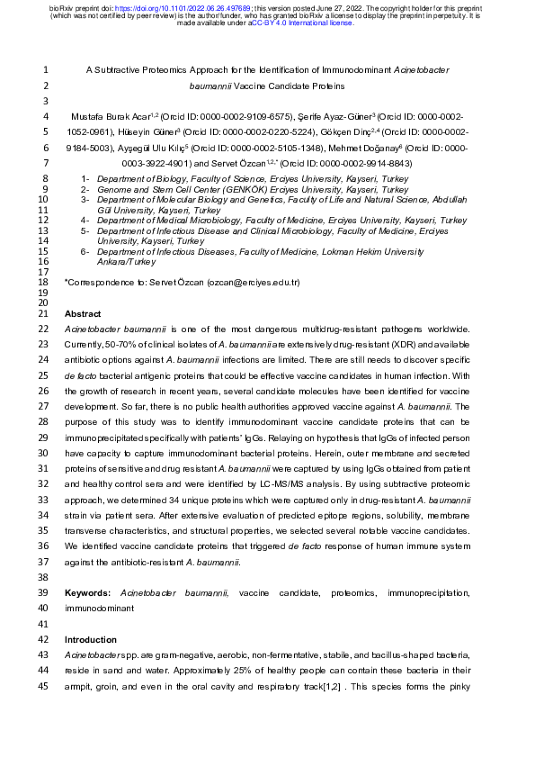 (PDF) A Subtractive Proteomics Approach for the Identification of ...