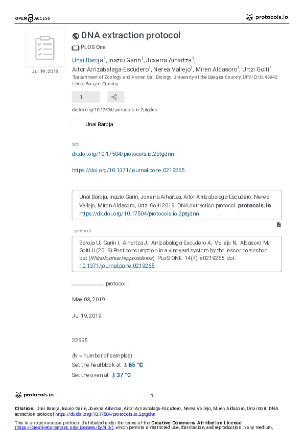 Pdf Dna Extraction Protocol V1