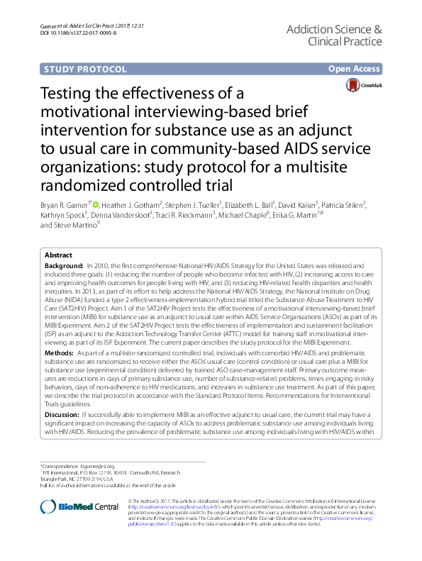 (PDF) Testing the effectiveness of a motivational interviewing-based ...