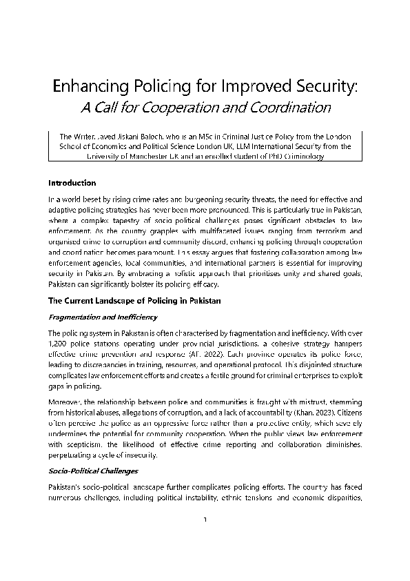 (PDF) Enhancing Policing for Improved Security