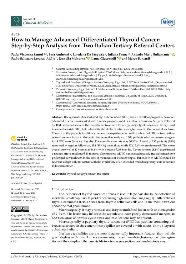 (PDF) How to Manage Advanced Differentiated Thyroid Cancer: Step-by ...