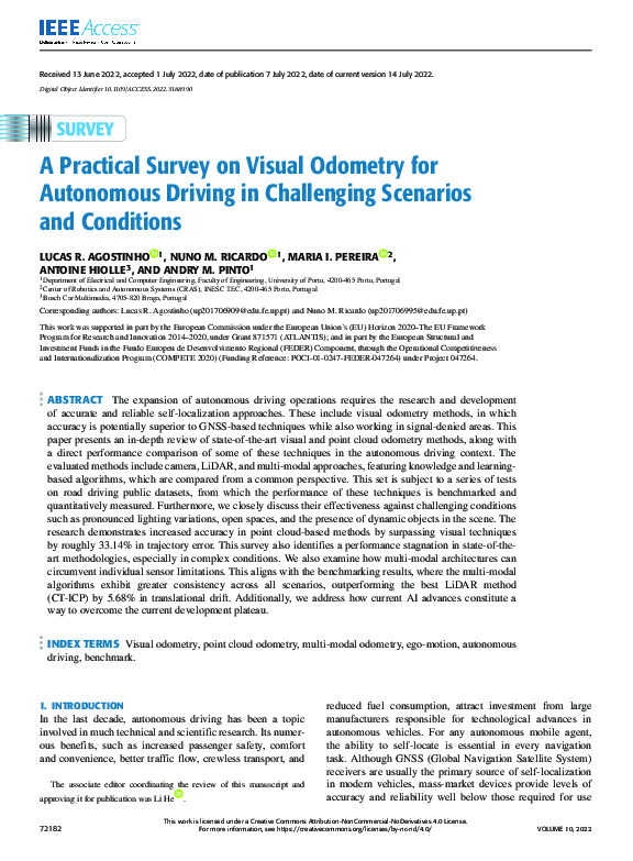 (PDF) A Practical Survey on Visual Odometry for Autonomous Driving in ...