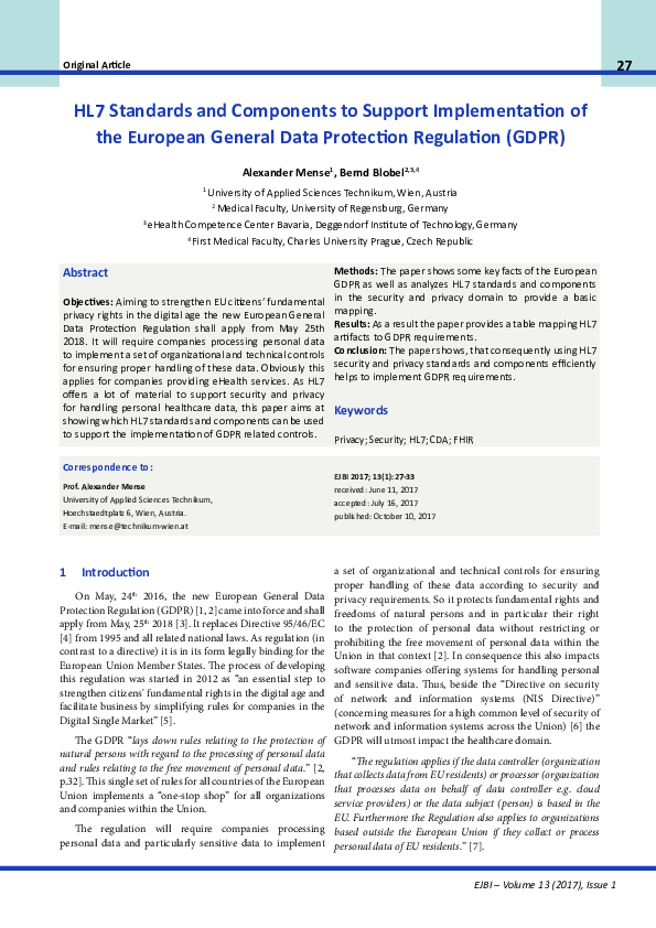 (PDF) HL7 Standards and components