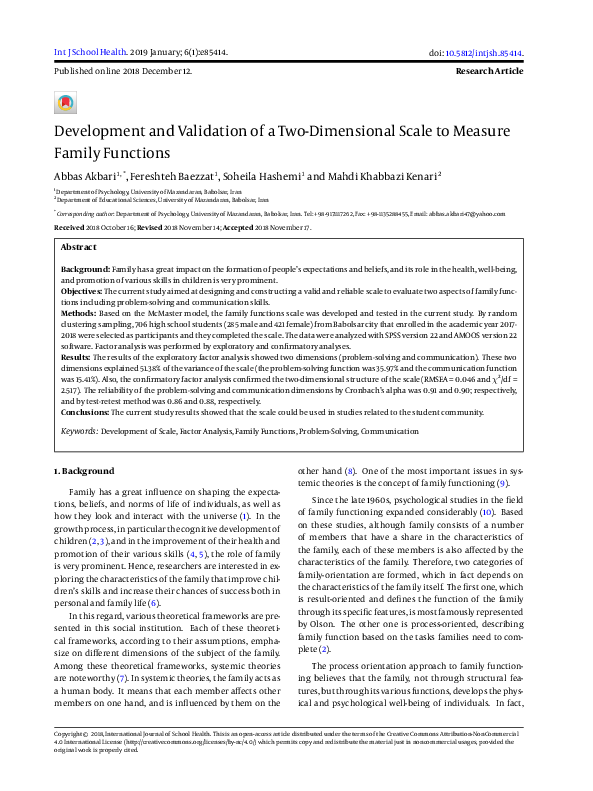 (PDF) Development and Validation of a Two-Dimensional Scale to Measure ...