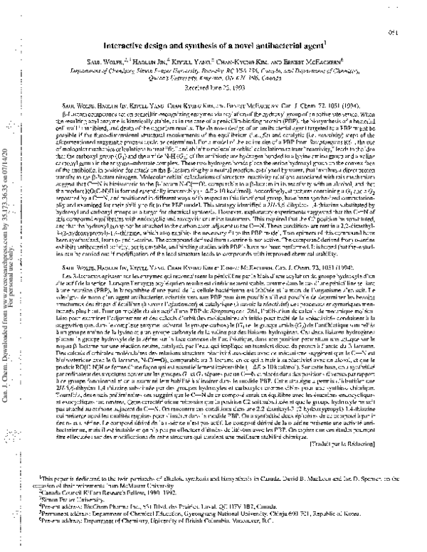(PDF) Interactive design and synthesis of a novel antibacterial agent