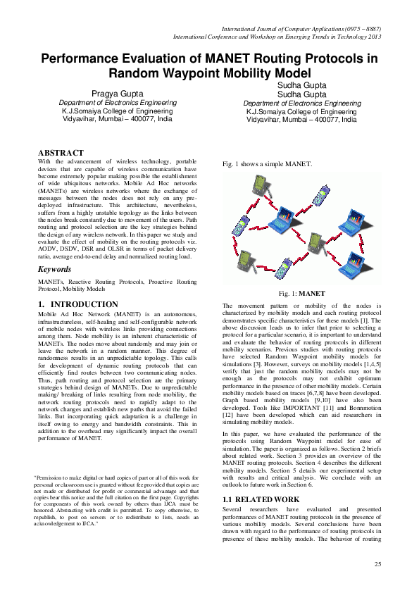 (PDF) Performance Evaluation of MANET Routing Protocols in Random ...