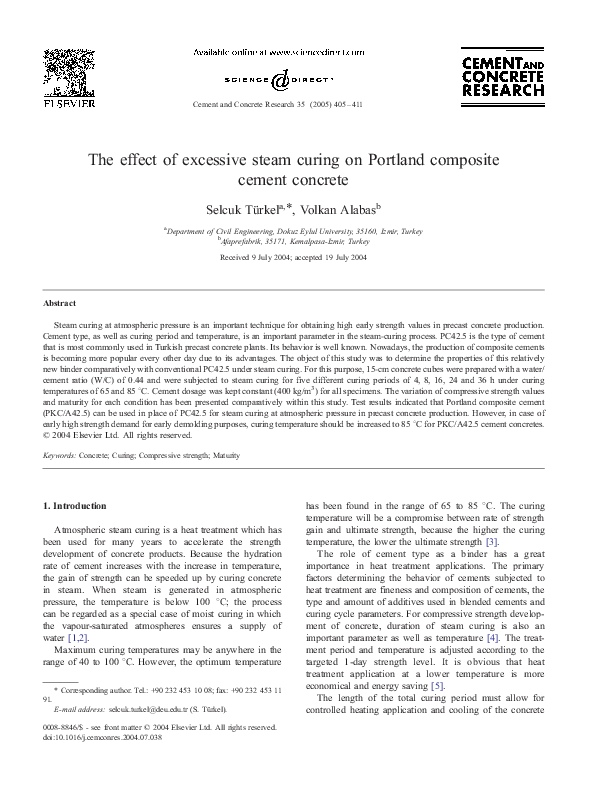 (PDF) The effect of excessive steam curing on Portland composite cement ...