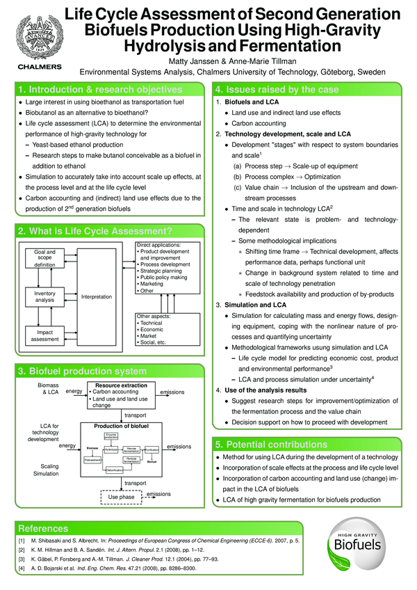 (PDF) Life Cycle Assessment of Second Generation Biofuels Production ...