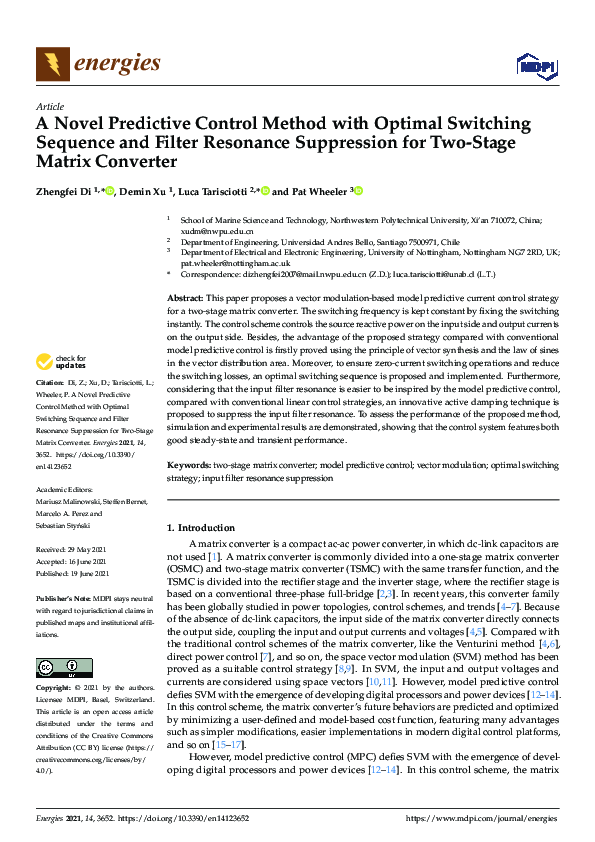(PDF) A Novel Predictive Control Method with Optimal Switching Sequence ...