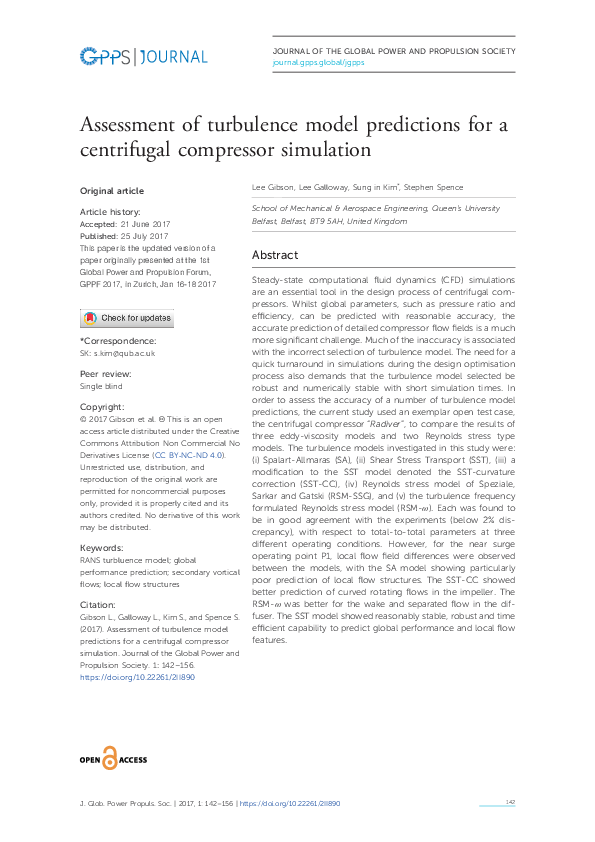 (PDF) Assessment of turbulence model predictions for a centrifugal ...