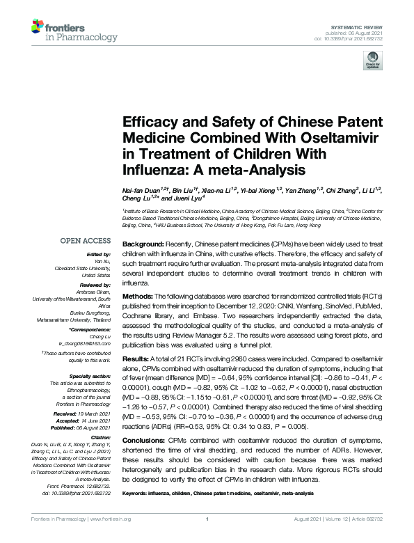 (PDF) Efficacy and Safety of Chinese Patent Medicine Combined With ...