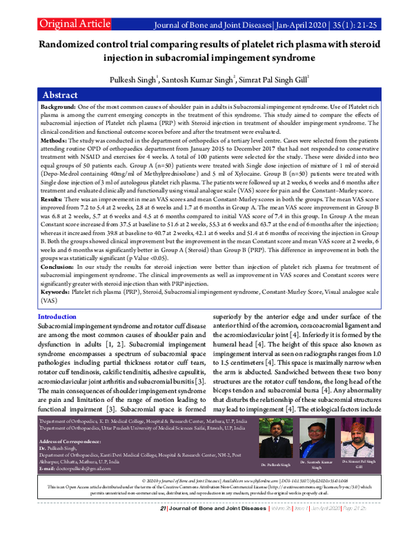 (PDF) Randomized control trial comparing results of platelet rich ...