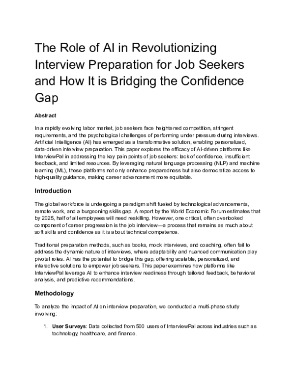 (PDF) The Role of AI in Revolutionizing Interview Preparation for Job ...