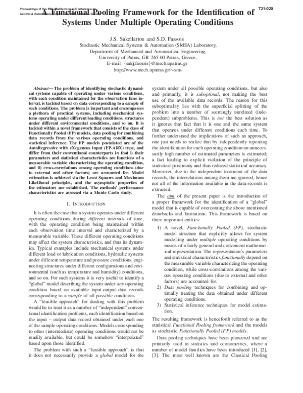 (PDF) A functional pooling framework for the identification of systems ...