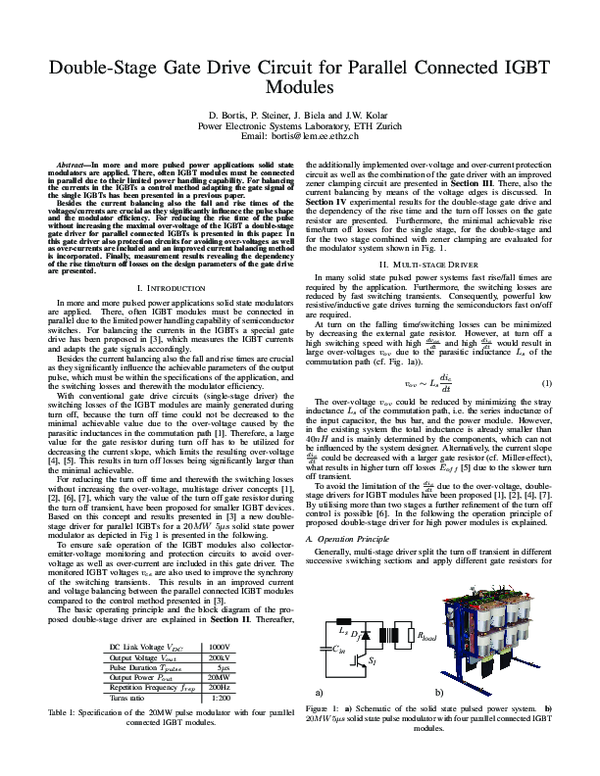 (PDF) Double-stage gate drive circuit for parallel connected IGBT modules