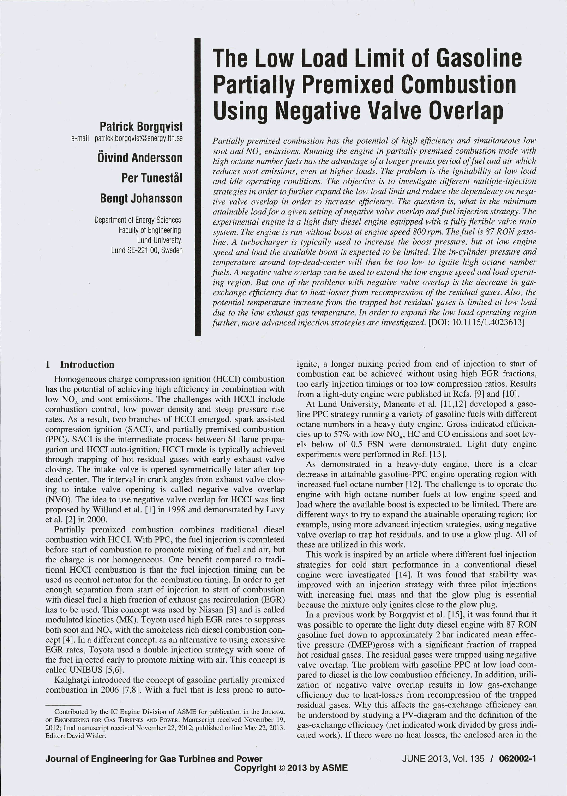(PDF) The Low Load Limit of Gasoline Partially Premixed Combustion ...