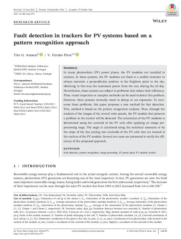 (PDF) Fault detection in trackers for PV systems based on a pattern ...