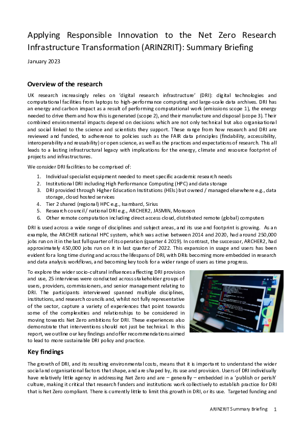 (PDF) Applying Responsible Innovation to the Net Zero Research ...