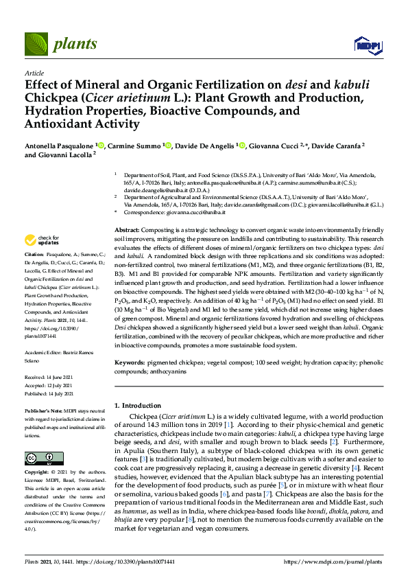 (PDF) Effect of mineral and organic fertilization on soil fertility as ...