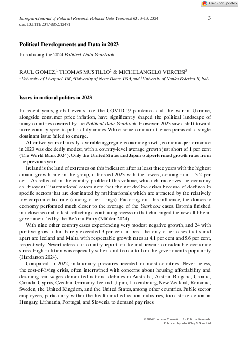 (PDF) Political Developments and Data in 2023: Introducing the 2024 ...