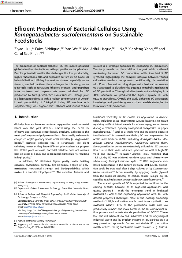 (PDF) Efficient Production of Bacterial Cellulose Using ...