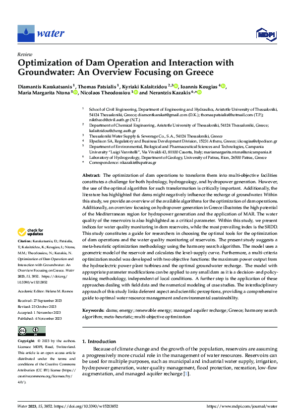 (PDF) Optimization of Dam Operation and Interaction with Groundwater ...