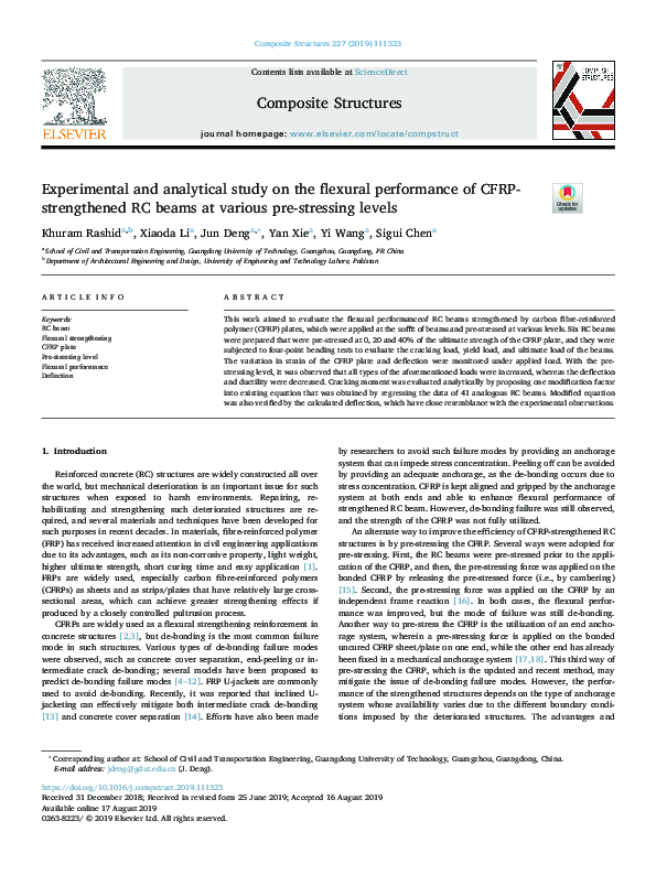 (PDF) Experimental and analytical study on flexural strengthening of RC ...