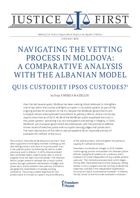 (PDF) NAVIGATING THE VETTING PROCESS IN MOLDOVA: A COMPARATIVE ANALYSIS ...