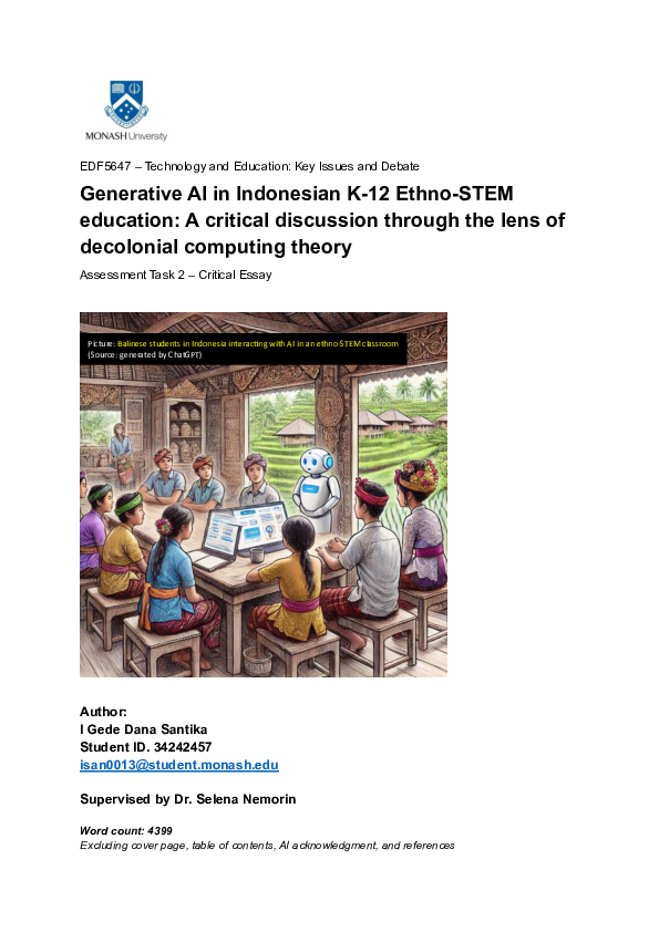 (PDF) Generative AI in Indonesian K-12 Ethno-STEM education: A critical ...