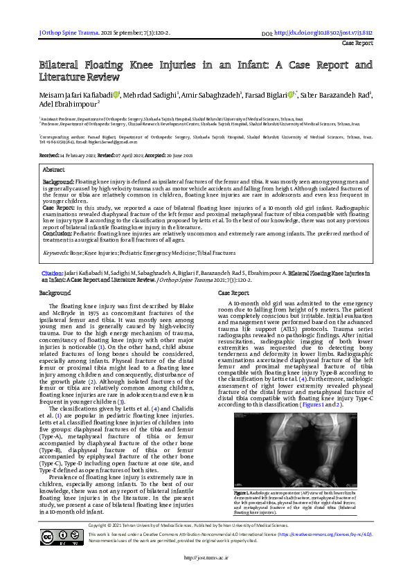 (PDF) Bilateral Floating Knee Injuries in an Infant: A Case Report and ...