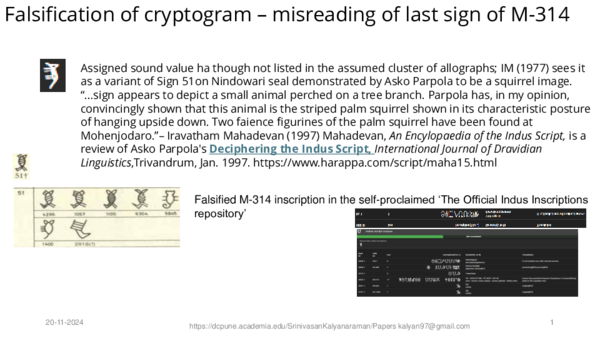 (PDF) Falsification of cryptogram – misreading of last sign of M-314